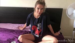 Caught my sister-in-law masturbating in POV with Samantha Flair. So hot! 🔥