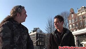 dutch hooker deepthroats and gets jizzed all over