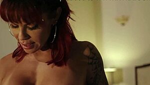 Holy crap, big cock shemale Foxxy pounds Aiden Ashley after a messy deepthroat!