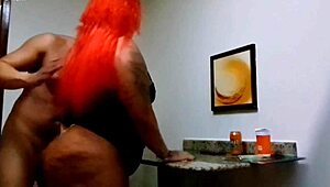 Husband catches wife with neighbor in steamy encounter.