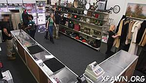 Lovely doxy has sex in shop