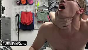 security tells cute thief to bend over for a deep cavity search at work