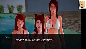 Redhead's Deepthroat Passion in Family Hentai Adventure