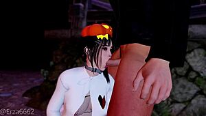 ちっちゃい淫乱女が3Dヘンタイでデカチンポしゃぶりつくす