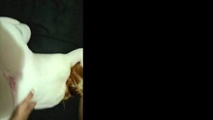 i fuck that sexy redhead's shaved pussy doggystyle, her big ass bouncing.