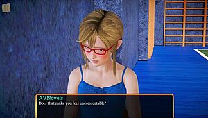 Blonde with small tits plays family game