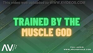 Muscle worship in a findom setting with an alpha male dominating