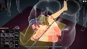 Blue Haired Girl Enjoys Fun Activities In Anime