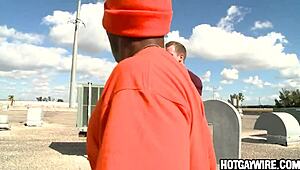 Black man performs oral on gay partner during intense sex