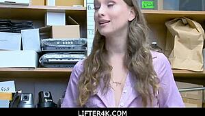 Lifter4k - LP Officer Mike Mancin Doggy Fucks Izzy Lush Tight Pussy From Behind. Hard Action Caught in Shop