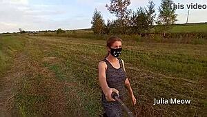 Juli Smith Undresses in the Field