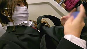 Caution: beautiful girl in uniform at Shinjuku.