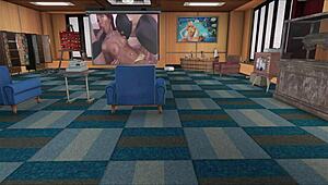 Fallout 4 girl sucks with vibrator in ass!