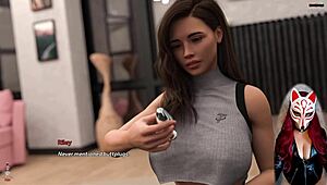 steps of debauchery 22 - caught masturbating with a buttplug in tight skirt.