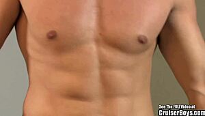 Angry Hunk Strokes Cock on Sofa, Cums Instantly