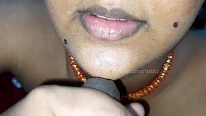 indian desi cute beautiful caretaker performs blowjob, masturbation, and cumshot for her owner.
