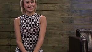 submissive beauty strapon fucked by lezdom after cage time.