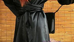 Redhead masseuse tugging and sucking cock!