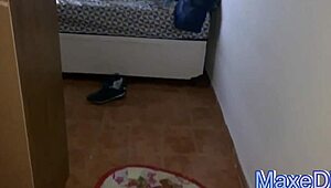 Wife left alone with gay assembler enters his thick cock!