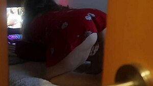 Caught my big ass stepsister watching porn again. She’s busted!