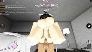 Big black cock gets riding pleasure in Roblox game