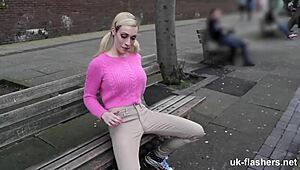 Heyy, this lassie just pissed herself before hopping on a bus!