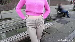 Heyy, this lassie just pissed herself before hopping on a bus!