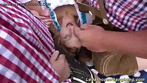 Hey, wanna join this wild German outdoor gangbang orgy?
