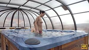 Skinny Pornstar Strips Down for Older Partner to Drill Her Hard