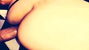 Skinny milf wife spreads her open ass for intense action.