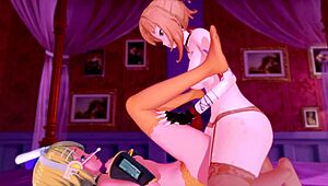 3D Hentai Futa Pounds Futa with Huge Ass and Long Legs in Garter