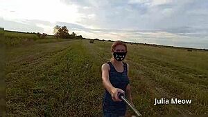 Juli Smith Undresses in the Field