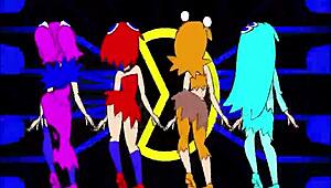 Ghost girls of Pacman dance in three stages in high definition