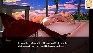 in MY NEW FAMILY episode 130, the redhead teen with small tits gets into some HENTAI ACTION