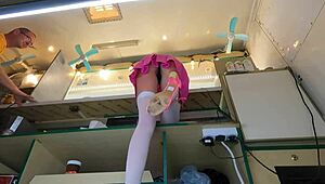 This Crazy Girl Upskirted At Work For Money