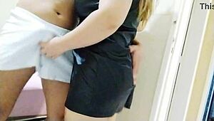 Amateurs in Stockings Grind Cock Doggy Style with Nerd Dryhumping