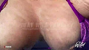 Big-breasted Filipino wife shows off her assets by the pool