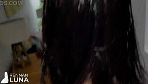 Let's peek at the foursome with girls kissing in the room