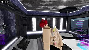 Blonde succubus with cat boy in fantasy