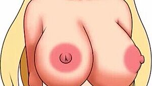 Adorable japanese girl with big tits does 69 in fantasy porn painting