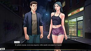 complete gameplay - our red string part 16, slut bent over in public