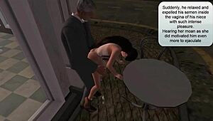 Second life hot reunion with old and young creampie brunette action