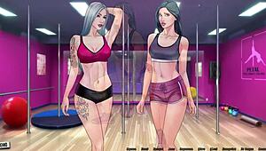Big nipples and big ass in a hot anime game with cock and fingering action