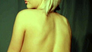 Bright eyed cutie Mandy Dee, wanna watch my strip tease on this couch?