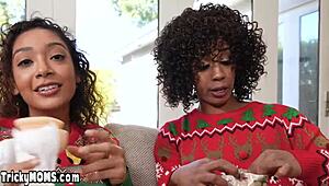 I'm the ebony milf fuckin' a huge white cock with my teen