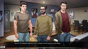 Big nipples and big ass in a hot anime game with cock and fingering action