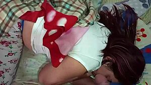 Stepfather fills my face with cum