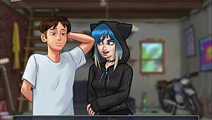 Teen with Small Tits in Cartoon Summertime Saga