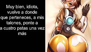 Tracer femdom สั่งชักว่าวด้วยดิลโด้
