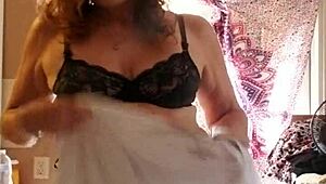 Mature Milf Applies Lotion To Her Nude, Sexy Skin